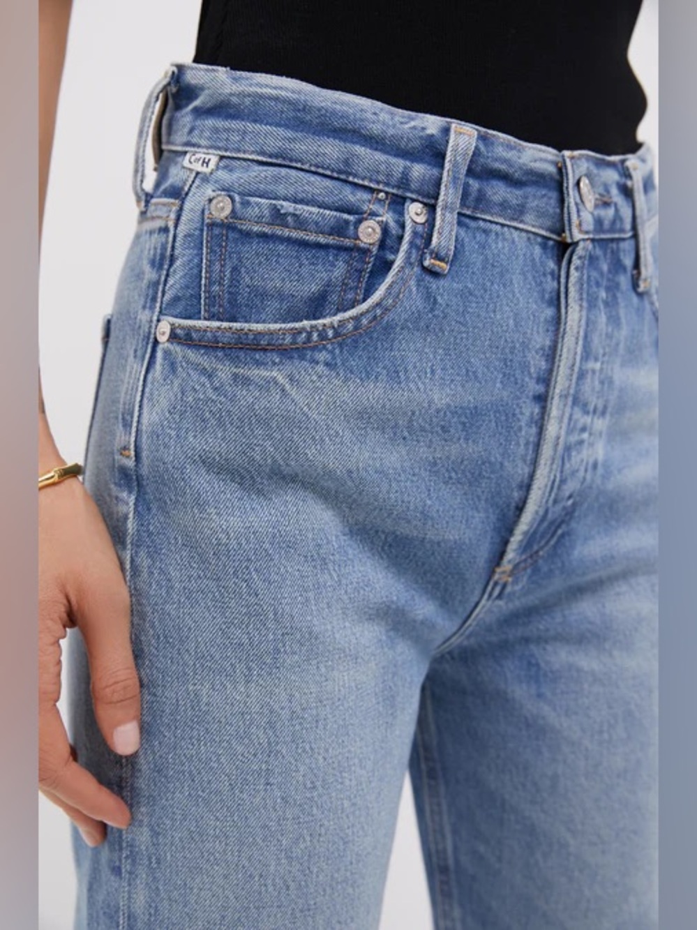 Citizens of Humanity Blaine 24 high rise straight jeans ankle jeans, color Perri - Picture 4 of 12